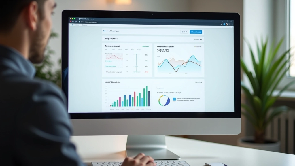 Datora ekrāns ar Google Analytics mājaslapu, kur redzami apmeklējuma statistika un lietotāja uzvedības metriki portfolio vietnei